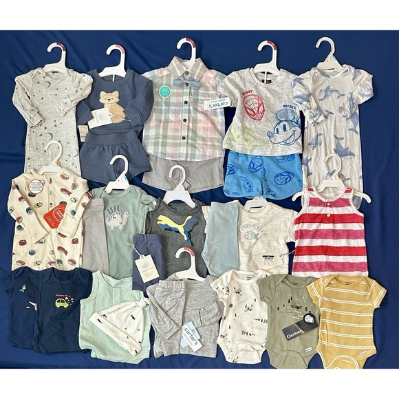 Huge Lot Baby Boys Clothes Newborn 0/3 Months NEW &EC Carters Summer Disney NWT